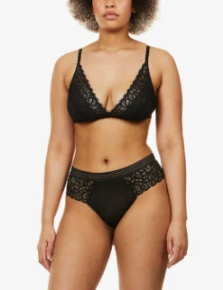 Wacoal Raffiné Floral Stretch-lace Bralette -Reisi Clothing Shop R03673095 BLACK ALT02