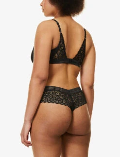 Wacoal Raffiné Floral Stretch-lace Bralette -Reisi Clothing Shop R03673095 BLACK ALT03