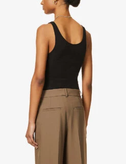 JAMES PERSE The Daily Stretch-cotton Tank Top -Reisi Clothing Shop R03707427 BLACK ALT02