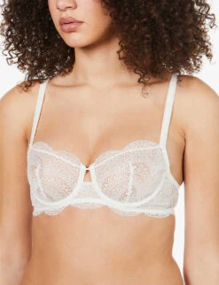 Simone Perele Karma Half-cup Stretch-lace Bra -Reisi Clothing Shop R03733910 030IVORY ALT04