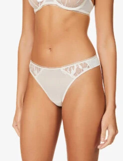 MAISON LEJABY Sin Mid-rise Stretch-tulle Briefs -Reisi Clothing Shop R03739504 MILK ALT02