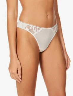 MAISON LEJABY Sin Mid-rise Stretch-tulle Briefs -Reisi Clothing Shop R03739504 MILK ALT04