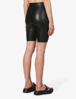 Commando Fitted High-rise Faux-leather Shorts -Reisi Clothing Shop R03742244 BLACK ALT03