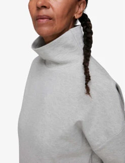 Whistles Funnel-neck Stretch-cotton Mini Dress -Reisi Clothing Shop R03743270 GREY ALT03