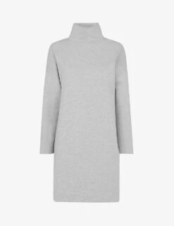 Whistles Funnel-neck Stretch-cotton Mini Dress