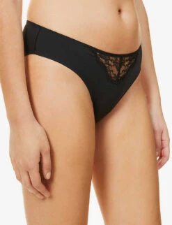 AGENT PROVOCATEUR Brigette High-rise Stretch-jersey And Lace Briefs 11 AGENT PROVOCATEUR Brigette High-rise Stretch-jersey And Lace Briefs -Reisi Clothing Shop R03747042 BLACK ALT04