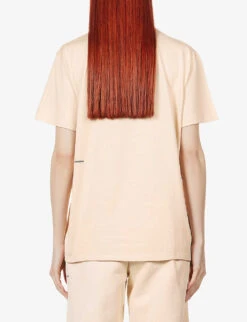 Text-print Organic-cotton-and Seaweed-blend T-shirt -Reisi Clothing Shop R03751956 SAND ALT03