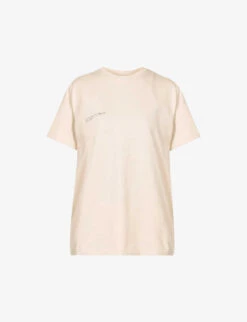 Text-print Organic-cotton-and Seaweed-blend T-shirt