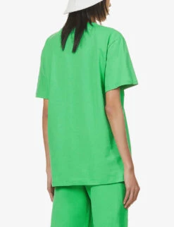 Text-print Organic-cotton T-shirt -Reisi Clothing Shop R03752029 JADEGREEN ALT03