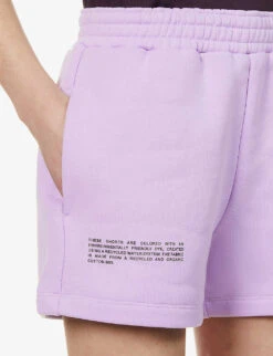 Text-print Mid-rise Recycled And Organic-cotton Shorts -Reisi Clothing Shop R03752036 ORCHIDPURPLE ALT04