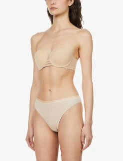 MAISON LEJABY NUFIT V-neck Stretch-woven Bra -Reisi Clothing Shop R03761757 BEIGE ALT02