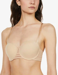 MAISON LEJABY NUFIT V-neck Stretch-woven Bra -Reisi Clothing Shop R03761757 BEIGE ALT04