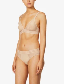MAISON LEJABY NUFIT Semi-sheer Stretch-woven Bra -Reisi Clothing Shop R03763139 BEIGE ALT01