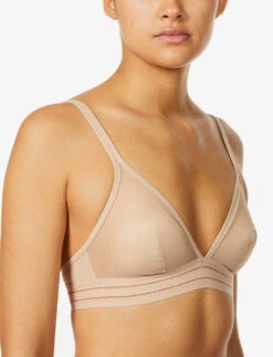 MAISON LEJABY NUFIT Semi-sheer Stretch-woven Bra -Reisi Clothing Shop R03763139 BEIGE ALT04