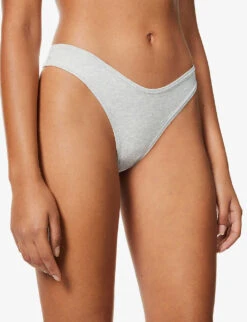 Mid-rise Stretch-cotton Thong -Reisi Clothing Shop R03766868 S LIGHTHEATHERGREY ALT04