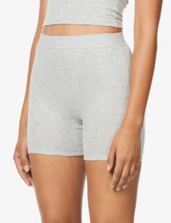 Ribbed High-rise Stretch-cotton Boxer Shorts -Reisi Clothing Shop R03766873 LIGHTHEATHERGREY ALT02