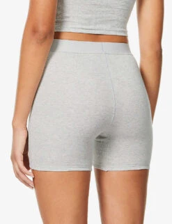 Ribbed High-rise Stretch-cotton Boxer Shorts -Reisi Clothing Shop R03766873 LIGHTHEATHERGREY ALT03