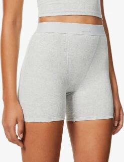 Ribbed High-rise Stretch-cotton Boxer Shorts -Reisi Clothing Shop R03766873 LIGHTHEATHERGREY ALT04