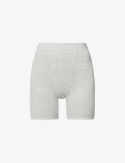 Ribbed High-rise Stretch-cotton Boxer Shorts
