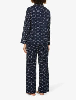 Plaza Spotted Cotton-poplin Pyjama Set -Reisi Clothing Shop R03770249 NAVY ALT03