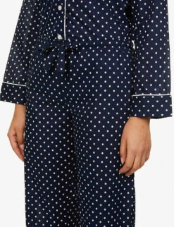 Plaza Spotted Cotton-poplin Pyjama Set -Reisi Clothing Shop R03770249 NAVY ALT05