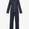 Plaza Spotted Cotton-poplin Pyjama Set -Reisi Clothing Shop R03770249 NAVY M