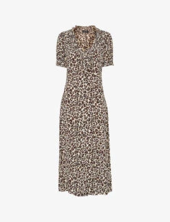 New Release 18 Whistles Ada Animal-print Midi Dress