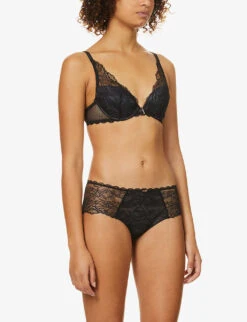 Chantelle Waltz Stretch-lace Push-up Bra -Reisi Clothing Shop R03801673 011BLACK ALT01