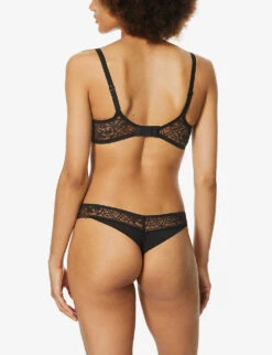 Chantelle Alto Stretch-jersey And Lace T-shirt Bra -Reisi Clothing Shop R03801677 011BLACK ALT03