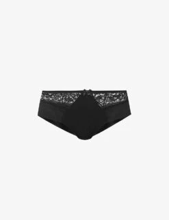Chantelle Alto Shorty Mid-rise Stretch-jersey And Lace Briefs