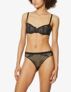 Passionata Thelma Underwired Mesh Bra -Reisi Clothing Shop R03802452 011BLACK ALT01