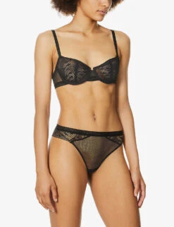 Passionata Thelma Underwired Mesh Bra -Reisi Clothing Shop R03802452 011BLACK ALT02