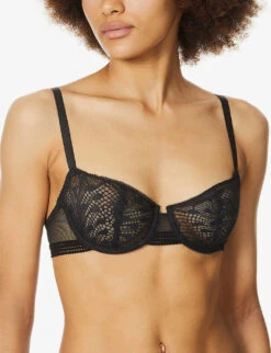 Passionata Thelma Underwired Mesh Bra -Reisi Clothing Shop R03802452 011BLACK ALT04