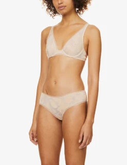 MAISON LEJABY Ombrage Underwired Mesh Triangle Bra -Reisi Clothing Shop R03805217 247SMOKYPINK ALT01