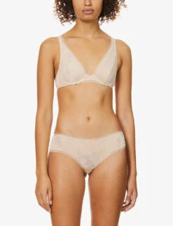 MAISON LEJABY Ombrage Underwired Mesh Triangle Bra -Reisi Clothing Shop R03805217 247SMOKYPINK ALT02