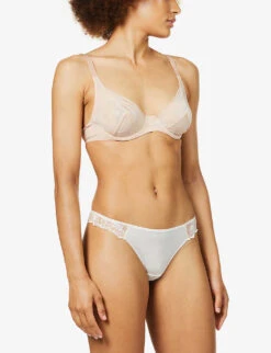 MAISON LEJABY Ombrage V-neck Stretch-mesh Bra -Reisi Clothing Shop R03805218 247SMOKYPINK ALT01