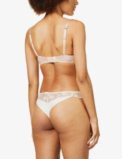 MAISON LEJABY Ombrage V-neck Stretch-mesh Bra -Reisi Clothing Shop R03805218 247SMOKYPINK ALT04