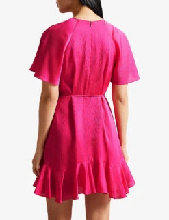 Ted Baker Elsieee Cut-out Stretch-woven Mini Dress -Reisi Clothing Shop R03806316 BRTPINK ALT03
