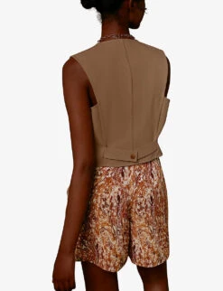 Whistles Marble-print Silk Shorts -Reisi Clothing Shop R03807525 MULTICOLOURED ALT02