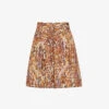 Whistles Marble-print Silk Shorts -Reisi Clothing Shop R03807525 MULTICOLOURED M