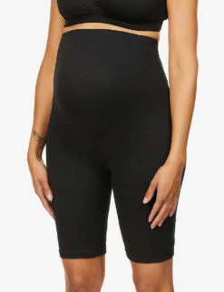Maternity The Short High-rise Stretch-woven Shorts -Reisi Clothing Shop R03811964 BLACK ALT02
