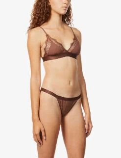 Love Stories Wild Rose Mid-rise Stretch-woven Briefs -Reisi Clothing Shop R03813470 DARKBROWN ALT01