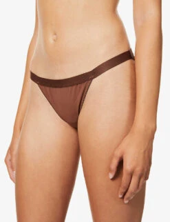 Love Stories Wild Rose Mid-rise Stretch-woven Briefs -Reisi Clothing Shop R03813470 DARKBROWN ALT02