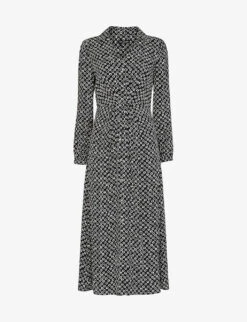 Whistles Landmark-print Woven Shirt Midi Dress