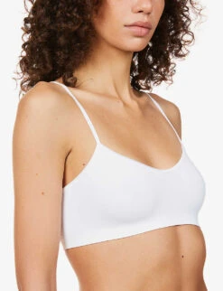 HANRO Touch Feeling Cropped Stretch-jersey Bra -Reisi Clothing Shop R03848682 WHITE ALT04
