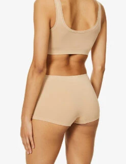 HANRO Touch Feeling Mid-rise Stretch-jersey Briefs -Reisi Clothing Shop R03848687 BEIGE ALT03
