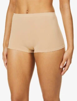 HANRO Touch Feeling Mid-rise Stretch-jersey Briefs -Reisi Clothing Shop R03848687 BEIGE ALT04
