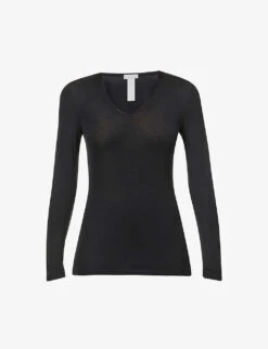 HANRO Woolen Long-sleeved Wool-silk Blend Top