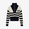 CLAUDIE PIERLOT Maurine Striped Quarter-zip Cotton And Wool Jumper -Reisi Clothing Shop R03852094 DIVERS M