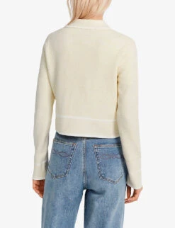 CLAUDIE PIERLOT Micbis Cropped Organic Cotton-blend Cardigan -Reisi Clothing Shop R03852130 NATURELS ALT03